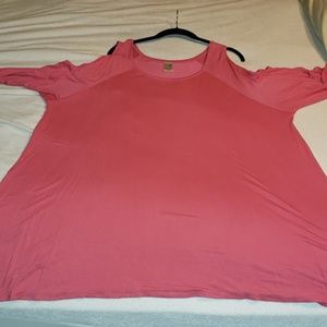 Tunic top with cold shoulder